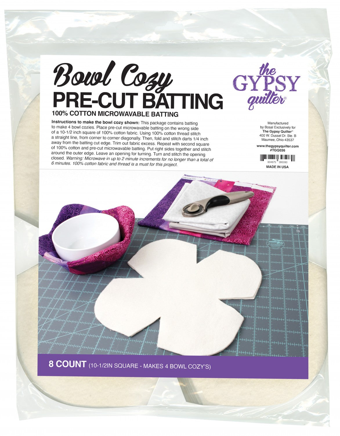 Bowl Cozy Pre-Cut Batting - 8-count