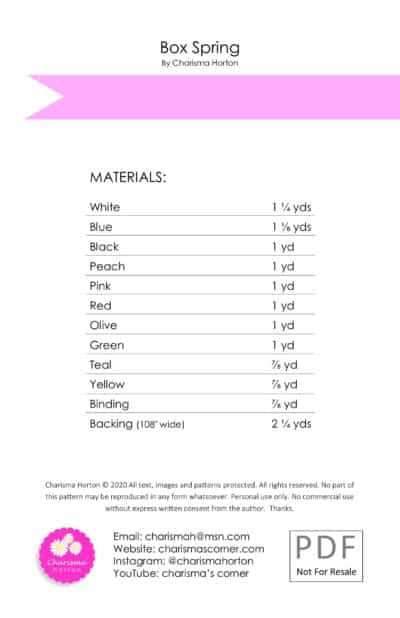 Box Spring Quilt Pattern