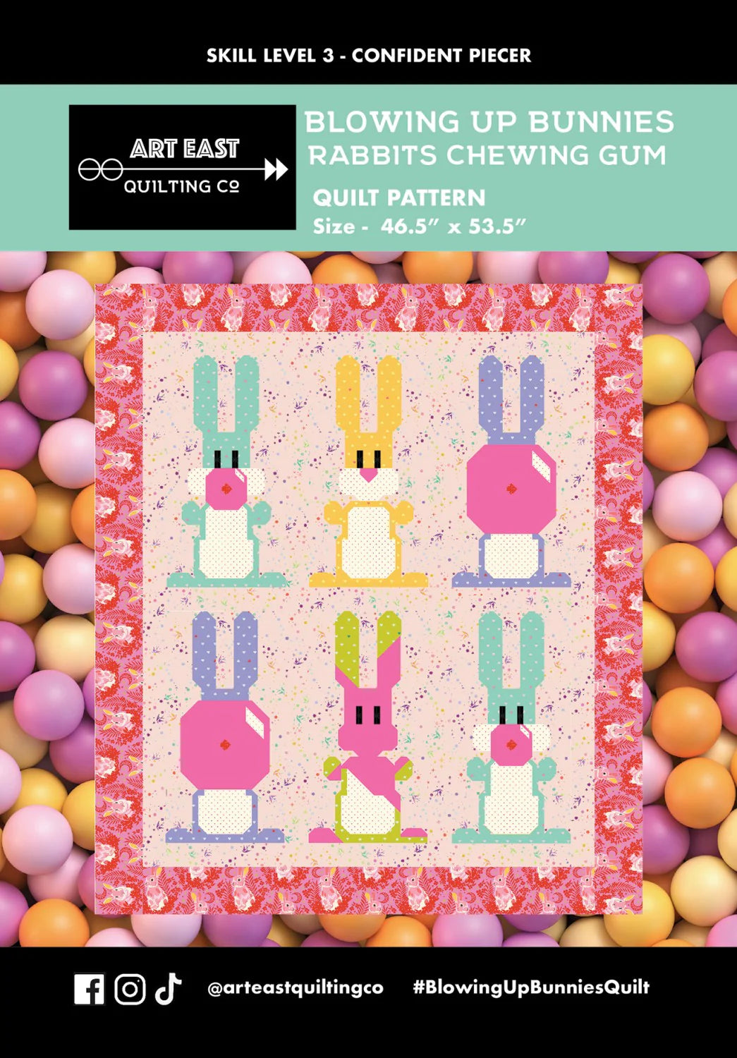 Blowing Up Bunnies Quilt Kit - Pink