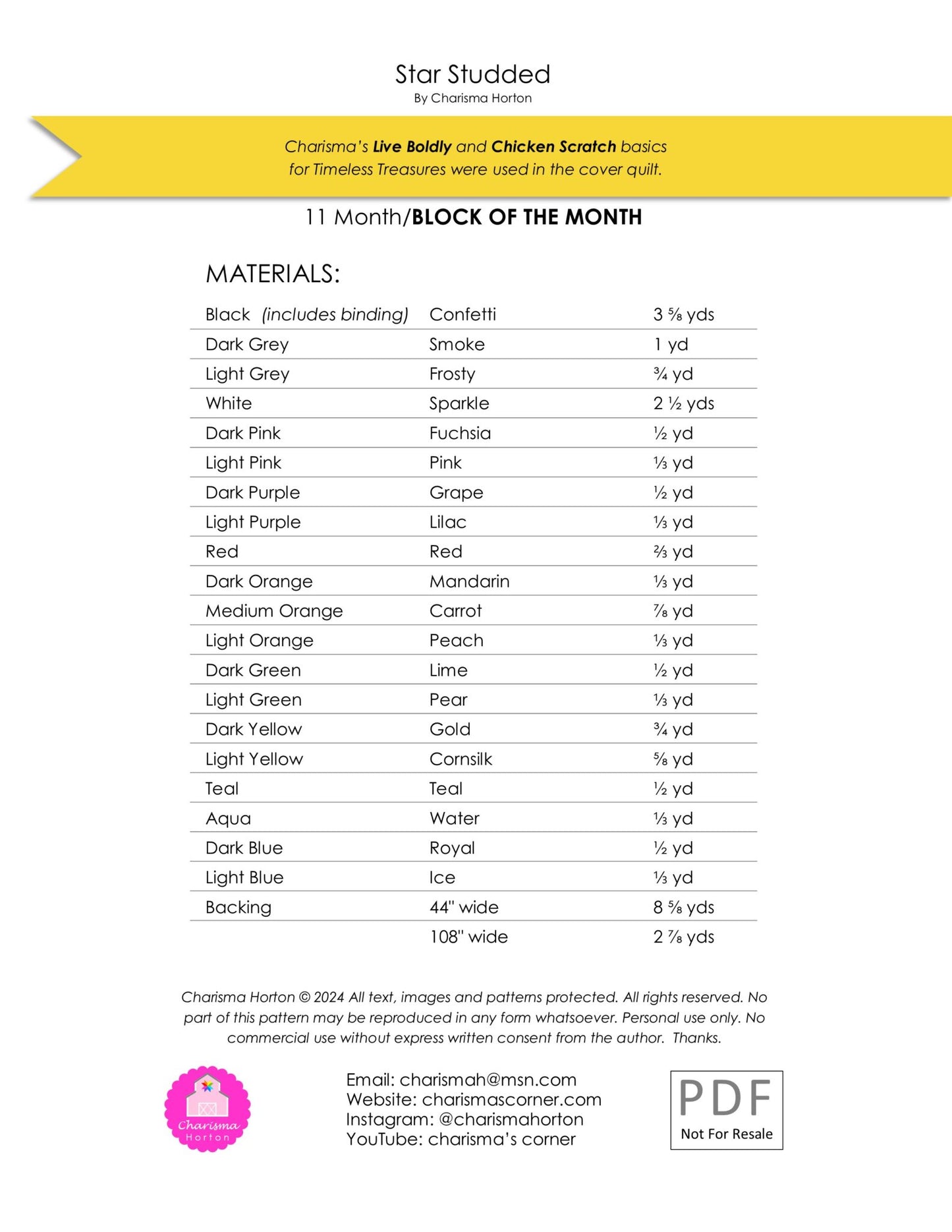 Star Studded Quilt Pattern Booklet