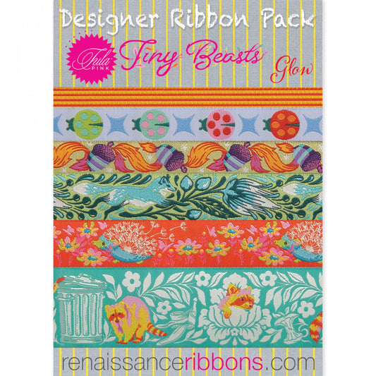 Tula Pink - Tiny Beasts - Glow Designer Ribbon Pack - Soul Stitchery
