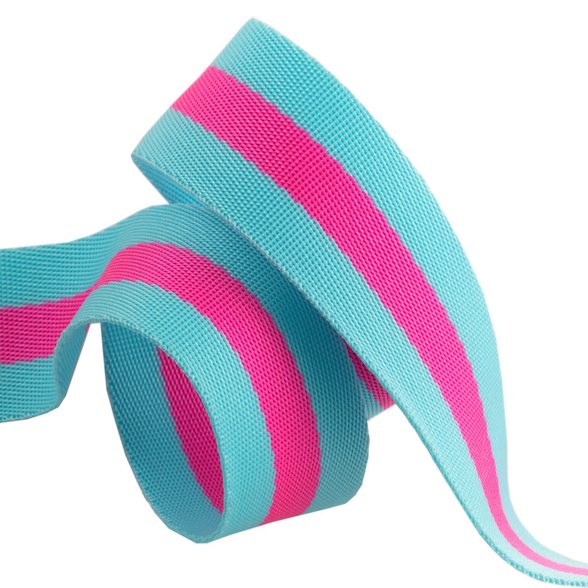 Tula Pink Webbing - 2yd x 1.5" - Aqua and Hot Pink - Soul Stitchery