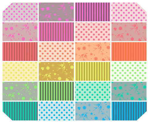 Neon True Colors - Charm Pack - 5" squares - Tula Pink True Colors