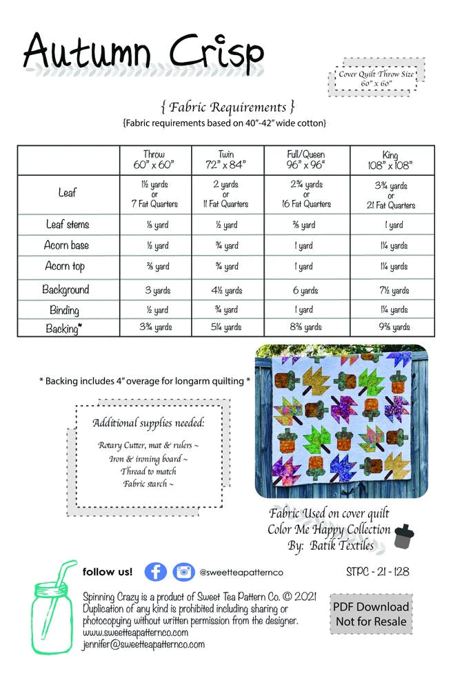 Autumn Crisp Quilt Pattern - Sweet Tea Pattern Co.