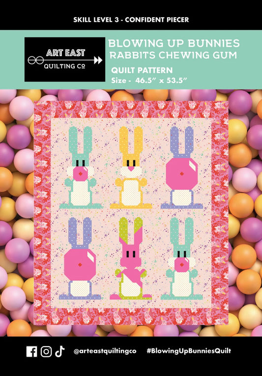 Blowing Up Bunnies Quilt Kit - Pink