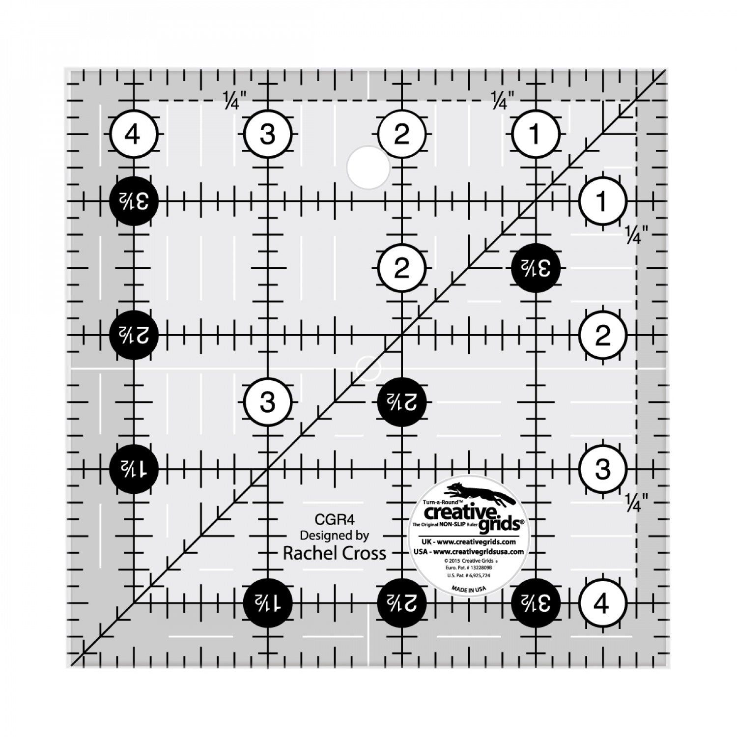Creative Grids Quilt Ruler 4-1/2in Square - Soul Stitchery