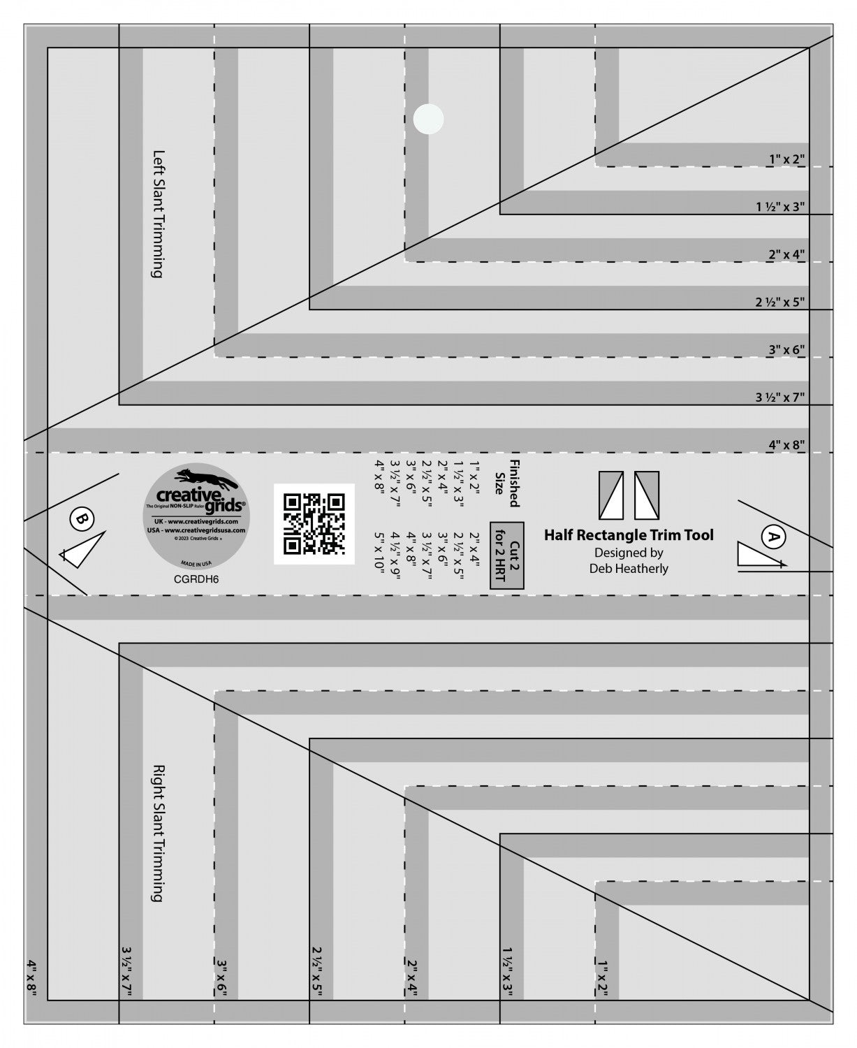 Creative Grids Ruler - Half Rectangle Trim Tool