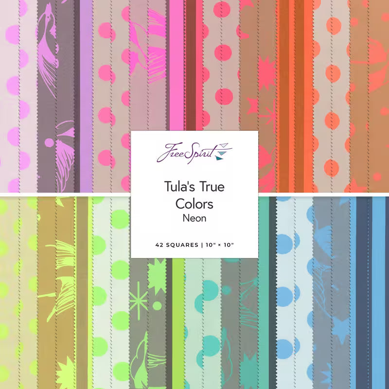 Neon True Colors - Layer Cake - 10" squares - Tula Pink True Colors