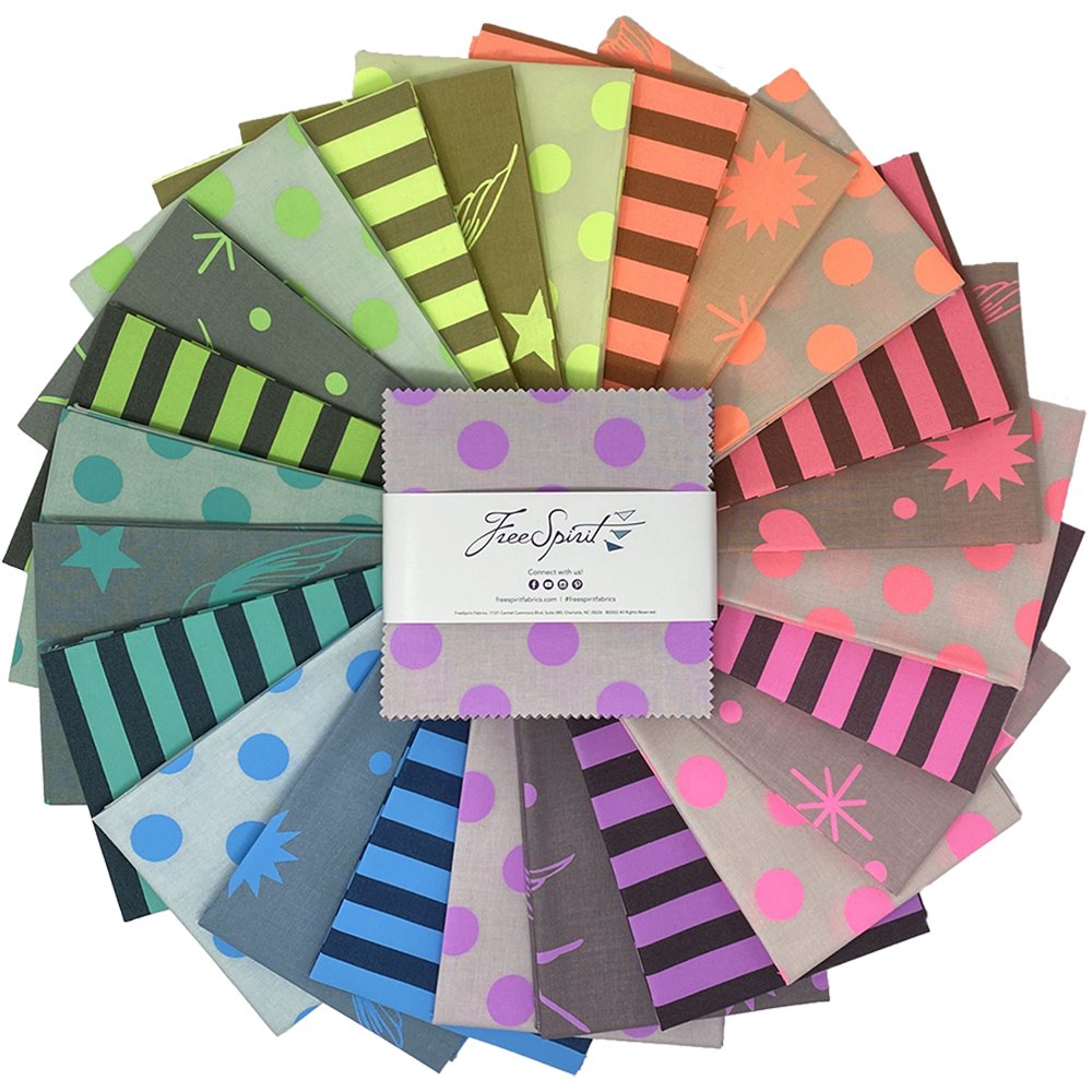Neon True Colors - Charm Pack - 5" squares - Tula Pink True Colors