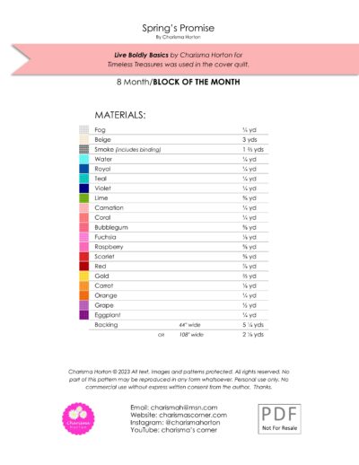 Promise Quilt Pattern