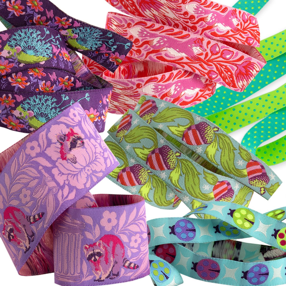 Tula Pink - Tiny Beasts - Glimmer Designer Ribbon Pack - Soul Stitchery