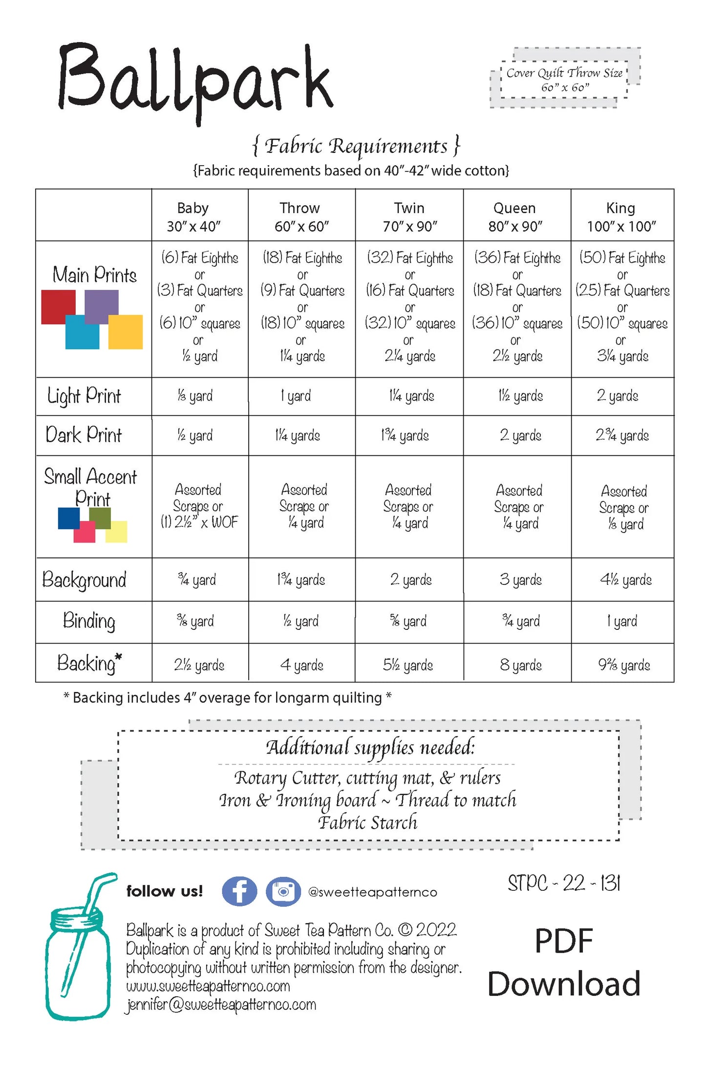 Ballpark Quilt Kit Queen